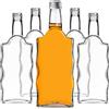 KADAX Bottiglie di vetro da 500 ml, 5 pezzi, bottiglie vuote con tappo a vite, piccole bottiglie di liquore da riempire, bottiglie di vino in vetro, bottiglie decorative (argento)