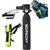DAWCBVJQ Attrezzatura Subacquea da 0,5 l, bombola di Ossigeno per Immersioni e Snorkeling, Set con Pompa a Mano, Design Ricaricabile per 6-12 Minuti
