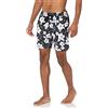 Amazon Essentials Pantaloncini da Bagno con Fodera Interna in Rete, Tasche, Chiusura con Coulisse Uomo, Nero Fiori Di Ibisco, XXL
