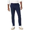 Amazon Essentials Pantaloni Chino Aderenti Elasticizzati con Parte Piatta sul Davanti Resistenti alle Pieghe Uomo, Blu Marino, 40W / 30L