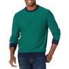 Amazon Essentials Maglione Girocollo a Maniche Lunghe, 100% Cotone, Disponibile Anche in Taglie Big & Tall Uomo, Verde Smeraldo Righe, XL