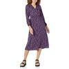 Amazon Essentials Abito Midi con Scollo a V a Maniche Lunghe in Georgette Leggero (Disponibile in Taglie Forti) Donna, Blu Scuro Viole del Pensiero, XS