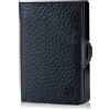 slimpuro ZNAP Portafoglio Porta Carte di Credito - Protezione RFID - Blu scuro bottalato - Fino a 8 carte - Portafoglio Uomo Slim, Portacarte Uomo, Portacarte di Credito da Uomo - Clip