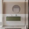 DEGHI Mobile bagno sospeso 120 cm dx verde nordico cannettato con lavabo e specchio - Deck
