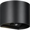 RL LIVE YOUR LIGHT Reality Leuchten Genie R24161632 - Lampada da parete a LED, in plastica nera opaca, con LED da 1 Watt, sensore di movimento