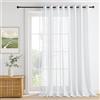 PONY DANCE Tenda Bianca Soggiorno Effetto Lino Semitrasparenti 1 Pezzo L 300 x A 260 CM Tende per Salotto Moderne con Anelli Curtains Camera da Letto Divisoria per Interni