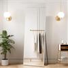 brisafe Specchio A Figura Intera 180 X 60 Cm Specchio Da Parete Bianco Specchio Intero Infrangibile E Moderno Specchio Da Terra Da Appoggiare O Appendere Per Soggiorno Per Fitness Bagno Ingresso
