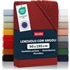Blumtal lenzuolo con angoli singolo 90x190 - lenzuolo singolo con angoli in microfibra - certificato Oekotex lenzuolo sotto con angoli singolo - copri materasso singolo con angoli - in rosso Aurora