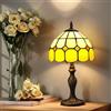Bidesen Lampada da tavolo in stile Tiffany da 8 pollici, con paralume in vetro colorato fatto a mano, per camera da letto, studio e ufficio