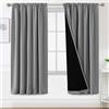 BellaHills 100% Tende Oscuranti per Interni 2 Pezzi 132L x 214A cm, Tende Camera da Letto Curtains Termica Isolante per Salotto Eleganti Moderne Tenda Fonoassorbente, Grigio