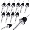 pangutheos 12 Pezzi Versatori In Acciaio Inox Metal pour Beccuccio Liquore Tappo Versatore Dosatore Professionale Versatore per Liquori con Cappucci di Gomma per Vino Olio Cocktail Succo