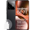 realme GT 7T Smartphone 5G 12+256 GB, chipset Dimensity 8400-MAX, batteria da 7000 mAh, display da 6,78 1.5K 120Hz, fotocamera AI Travel Snap, IP69, IceSense Nero