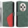 XINNI Cover Protettiva per Oppo Reno 12 F 5G/Oppo Reno 12 FS 5G Case, retrò Cellulare Custodia Libro Antiurto in Flip Pelle PU/TPU, Portafoglio Flip Magnetica, Verde