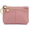 ZOUIQSS Donna Portamonete Borsello in vera pelle con Portachiavi Coin Purse（Rosa）