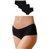 Snocks Mutande Donna Cotone 3X Slip Donna Cotone Vita Bassa Nero Taglia S (36-38) Culotte Donna Nere Slip Donna Cotone Senza Cuciture Vita Media