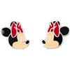 Disney Orecchini a perno smaltati in argento Sterling 925 con Minnie che si baciano, per ragazze, Argento sterling