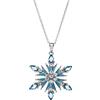 Disney Collana Fiocco di Neve Frozen II in Argento 925 con Zirconi Celesti e Bianchi, Girocollo Regolabile 43+2 cm per Donne e Bambine, Confezione Regalo, Gioielli Ufficiali Disney