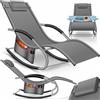 KESSER® Lettino da relax dondolo | da giardino | sedia pieghevole | sedia a sdraio | poltrona a dondolo | seduta reclinabile ergonomica