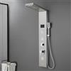 OUGOO Pannello doccia con indicatore di temperatura, rubinetto e luci LED, colonna doccia, set completo con doccia a pioggia, doccia a cascata, ugelli massaggianti, doccetta e beccuccio per vasca da