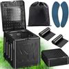 KDISHKRA WC Portatile Pieghevole 20L con Sacca, Sacchetti e Sedile - WC da Campeggio Chimico per Adulti, Cesso Portatile per Camper, Viaggi, Emergenza, Bagno Esterno Compatto (Nero)