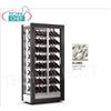 TECA per VINI con TELAIO A CORNICE DUNE in LEGNO colore ARGENTO METALLICO, VETRI SU TUTTI I LATI, cap112 bottiglie INCLINATE, Freddo STATICO o VENTILATO, temp+4 +16C,per VINI BIANCHI o ROSSI, V.230 1, Kw.0,32, dim.mm.874x568x1865h