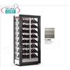 TECA per VINI con TELAIO A CORNICE CLASSICA in LEGNO colore ARGENTO METALLICO, VETRI SU TUTTI I LATI, cap112 bottiglie INCLINATE, Freddo STATICO o VENTILATO, temp+4 +16C,per VINI BIANCHI o ROSSI, V.230 1, Kw.0,32, dim.mm.874x568x1865h