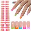 JSRQT Unghie Finte Francese 150 Pezzi Adesive Press On Nails 5 Colori Francesi Copertura Completa Tip Manicure Fai da Te Colorate French Fake Bambina Accessori Art Decorazioni per Donna Ragazze