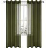 DWCN Set di 2 tende trasparenti effetto lino con occhielli, 52 x 84, colore: verde oliva