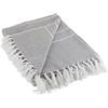 DII Rustic Farmhouse in Cotone Sottile Bianco a Strisce Coperta copriletto con Frange Gray