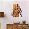 Wallity Elegante accessorio decorativo da parete in legno, color noce e nero, 55 x 58 x 3 cm, 50% legno (3 cm) e 50% metallo (1,5 cm), design unico per gli spazi moderni