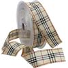 Morex Ribbon Morex Blackberry Plaid Ribbon, 2,5 cm da 20,1 m, Colore: Naturale