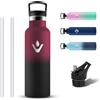 Grsta Borraccia Termica 500ml, Borraccia con Cannuccia, Borracce Termiche Senza BPA, Senza Perdite Borraccia Bambini Acciaio Inox, Riutilizzabile Bottiglia Termica per Campeggio, Corsa, Fitness