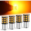 Defvnsy Lampadina LED P21/5W 1157 BAY15D, Super Luminoso Giallo/Ambra 12V-24V Lampadine per 2057 2357 7528, Lampadina Per Luci di Indicatori, Segnale Luminoso di Svolta, Luci di Marcia Diurna-4Pz