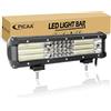 PICAA 12 pollici 30cm 330W Barra Led, Quad Fila Barra luminosa a led Barra Luce Led, combinato Spot Flood bianca 6000K 12V 24V CC Luci di Lavoro Esterno per fuoristrada Auto SUV UTE ATV 4x4