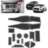 BSTW Compatibile con Ford Puma II 2020-2024 Tappetini Antiscivolo per Ford Puma ST ST-Line Titanium Tappetini in Gomma per Console Centrale, Porta Bicchieri, Scanalatura Porta (Bianco)