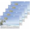 SIGEL Sottomano cartaceo 2026/2027/2028 A2 - 5 pezzi | H6470/5, design Beach, blu e verde, 5 x 30 fogli