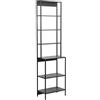 trendteam smart living - Lorin - Scaffale alto - Nero - Mensola con 6 scomparti aperti - 51 x 190 x 30 cm (larghezza x altezza x profondità)