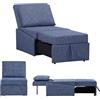 EVERGREENWEB MATERASSI & BEDS EVERGREENWEB - Poltrona Pouf Letto Singolo con Materasso, Prontoletto Salvaspazio pieghevole per Camera, Pouf poggiapiedi, Ottomano | Comodo Schienale e Tasca laterare | Sofy (Blu Scuro)