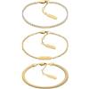 Calvin Klein Set di 3 Braccialetti da Donna Collezione CK TRIO in Oro Giallo con Cristalli - 35000797, Gold