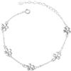 IMINI Delicato Fiore 925 Bracciale In Argento Sterling Per Donna Minimalista Fiore Margherita Fascino Braccialetti Collegamento Catena Regolabile Gioielli Moda Ragazza