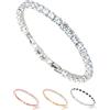 inSCINTILLE Bracciale Tennis Donna Uomo con Zirconi, Regolabile 18-20 cm, Confezione Regalo Inclusa, Braccialetto Tennis Fine o Spesso (Dimensione pietre 5 mm, Catena Argento - Pietra Bianca)