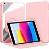 VAGHVEO Custodia Rotante per iPad 9,7 Pollici (6a/5a Generazione, 2018/2017)/ iPad Air 2 / Air 1 con Portapenne, Modello Custodie a Libro Shell con Rotazione a 360 Gradi Chiaro Retro Cover, Rosa