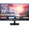 KTC Monitor 27 Pollici, 100Hz Schermo PC Gaming, QHD, IPS, 2K QHD 2560 x 1440P, Adaptive-Sync, HDR, 99% sRGB, Luce blu bassa, VESA 100 * 100mm, HDMI, DP, H27T27
