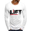 HOTCAT Maglietta a maniche lunghe da uomo in cotone con stampa a maniche lunghe, Bianco B., M