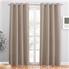 PONY DANCE Tende Oscuranti Camera da Letto per Interni Tende Termiche Isolanti per Soggiorno con Anelli Curtains per Cameretta Bambini 2 Pezzi L 132 x A 200 cm, Taupe Chiaro