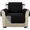 H.VERSAILTEX Copridivano Sedia Impermeabile Divano Protector Mobili Coperture su due lati per Cani/Gatti Letto con Divano Slipcovers 190 x 53cm, nero