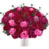 Fairblo Rose Finte Fiori di Seta Artificial Bouquet di Fiori 32 Teste Pink Rosa Piante Artificiali per Matrimoni, Casa, Feste di Compleanno, Decorazioni da Giardino