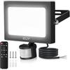 CLY Faretto Led da Esterno con Sensore di Movimento 35W, 3290LM Faretti Led da Esterno con Telecomando 4 Modalità Fari LED Esterno Bianca Fredda Faro led Esterno IP66 Impermeabile Timer