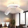URing Faretti LED Soffitto Orientabili - Faretti da Soffitto Interno Bianco - Lampadario Soffitto 2 Luci con 2 x 5W GU10 LED, 3000K Bianco Caldo Faretti da Parete per Cucina, Camera da Letto, Soggiorno