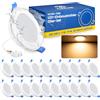 ZIZZLER 20 Faretti LED da Incasso per Cartongesso 220V, Luce Calda 3000K, Foro 68mm - 80mm, 5W IP44 Luci Soffitto Interno Ultra Slim, Bianco Caldo, per Bagno, Cucina